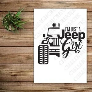 Hand Crafted | Other | 2 For 2 Im Just A Jeep Girl Vinyl Decal Sticker ...